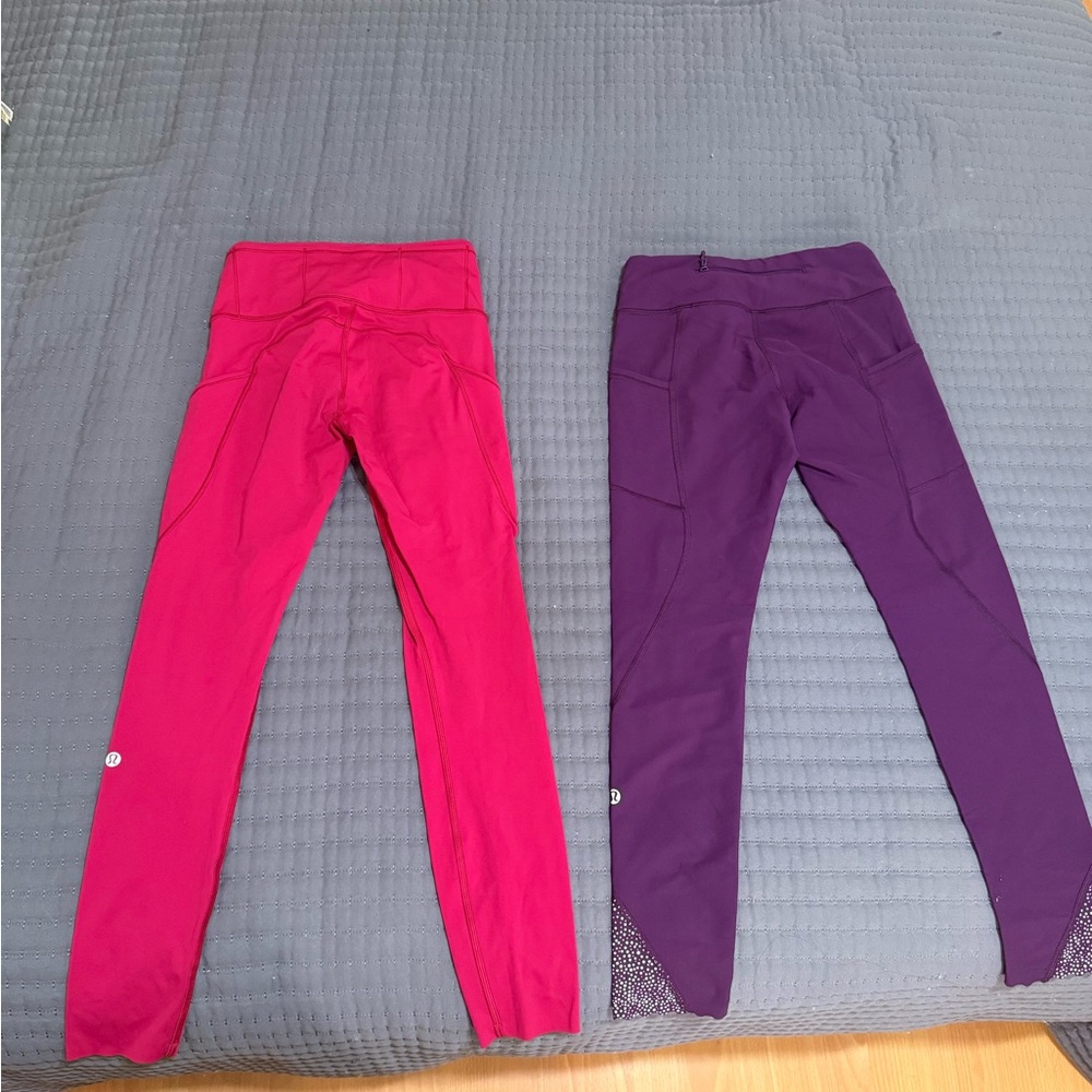 Lululemon bundle deal Pink and Purple Leggings size small